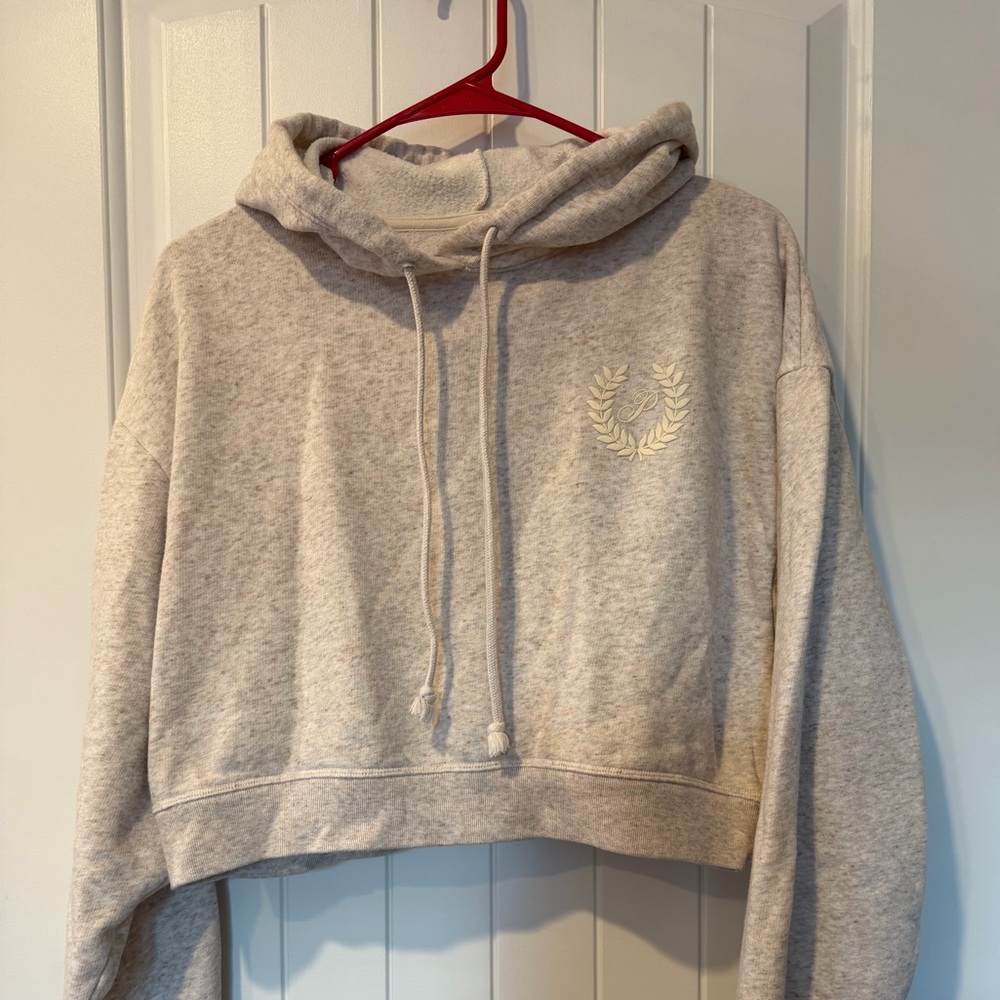 Victoria's Secret Heather Gray Cropped Hoodie Set